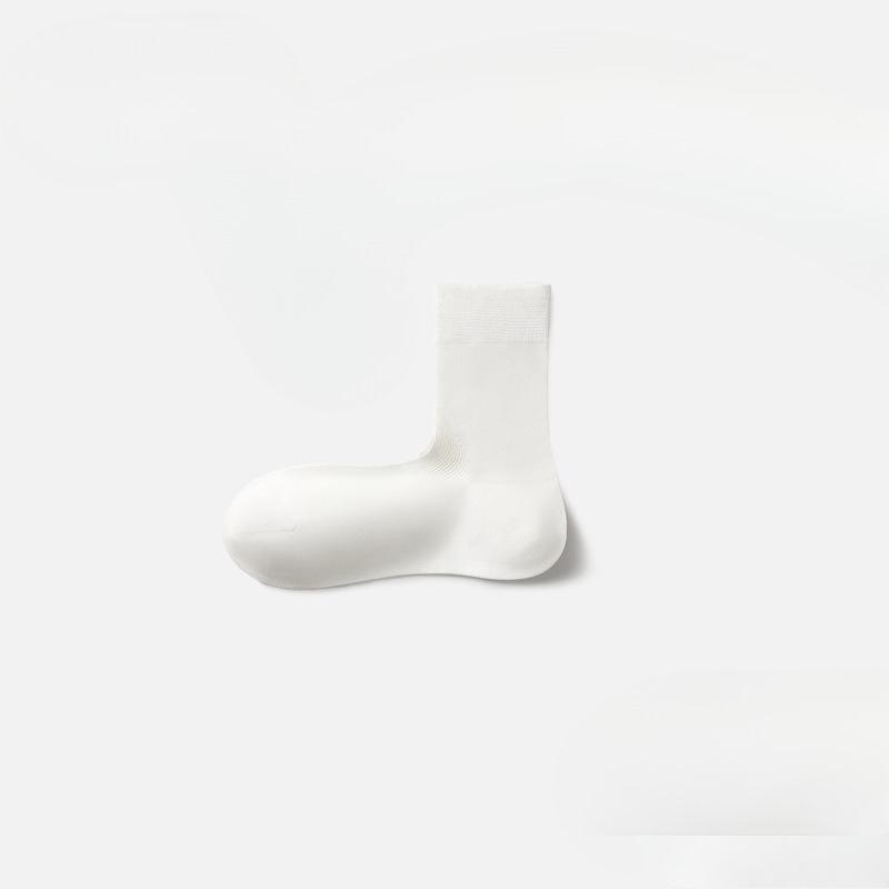 Cotton Socks, Women's Mid-calf Socks, Pure Cotton Autumn and Winter Pile Socks, Cotton White Socks