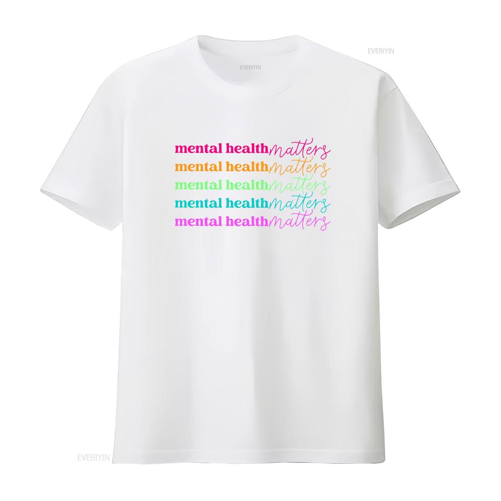 Mental Health Matters T Shirt Anxiety TherapisT Inspirational Depression Motivational PsychologisT vintage Washed fashion homme