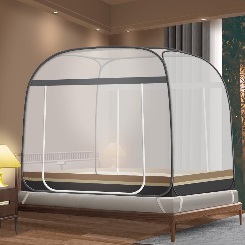 Mongolian Yurt Mosquito Net Tent - Foldable, Free Installation, Mosquito-Proof for Dormitory Bunk Bed with Three Doors