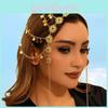Gold Metal Hair Headpiece With Tassel Accents For Women Travel And Party Accessory