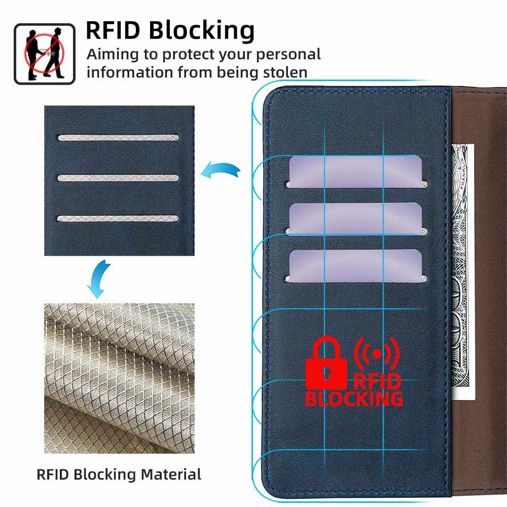RFID Fall Prevention Leather Flip Phone Case For Samsung Galaxy S24 Ultra galaxy S24 Plus Book Style Phone Bag With Money Clip