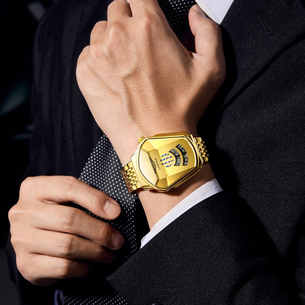 Watch Men'S Personality Trend Creative Versatile Fashion Steel Belt High Value New Concept Cool Quartz Watch