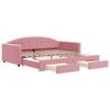VidaXL Daybed with Trundle and Drawers Pink 100x200 Cm Velvet 3197359