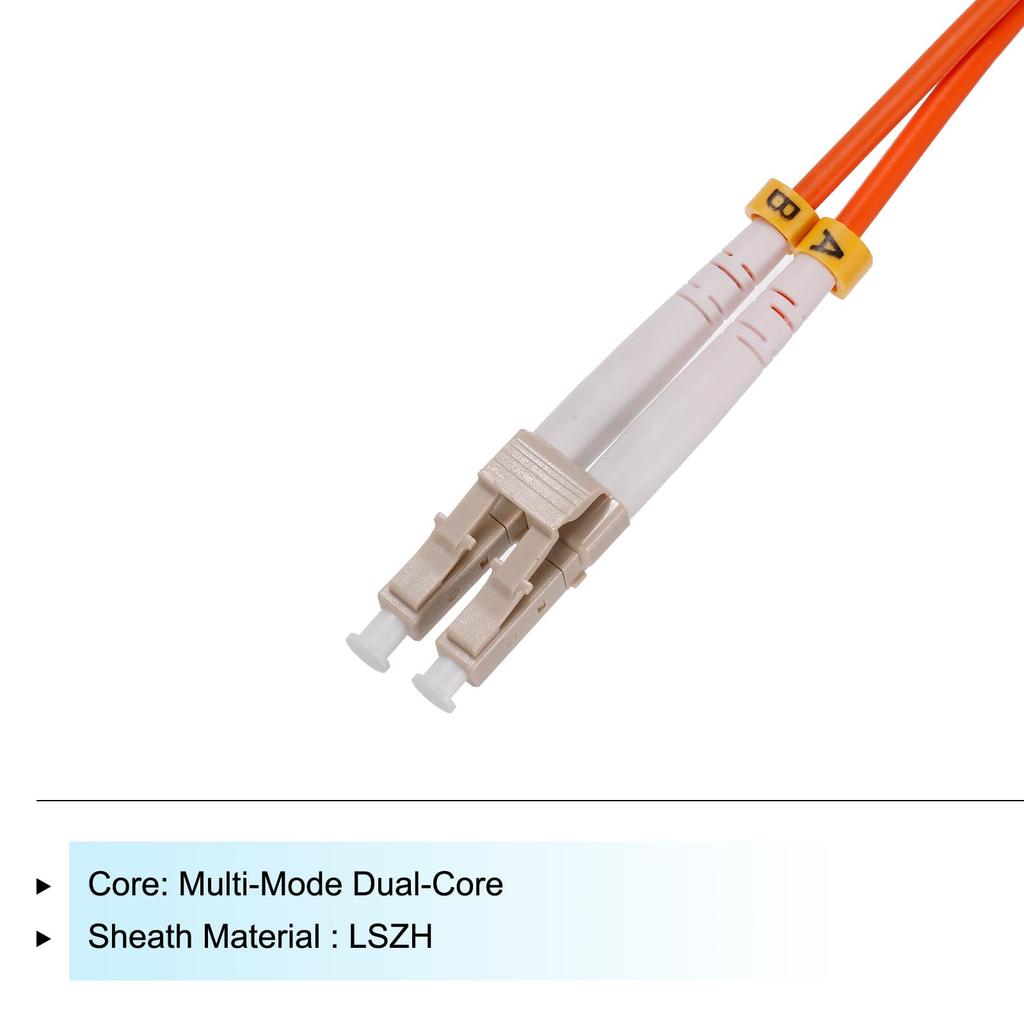Uxcell Fiber Patch Multimode Duplex OM1 LSZH Fiber Optic Jumper for Network Transceivers and 3 1 Piece Cable, LC-LC Instruments, Orange, Meters,