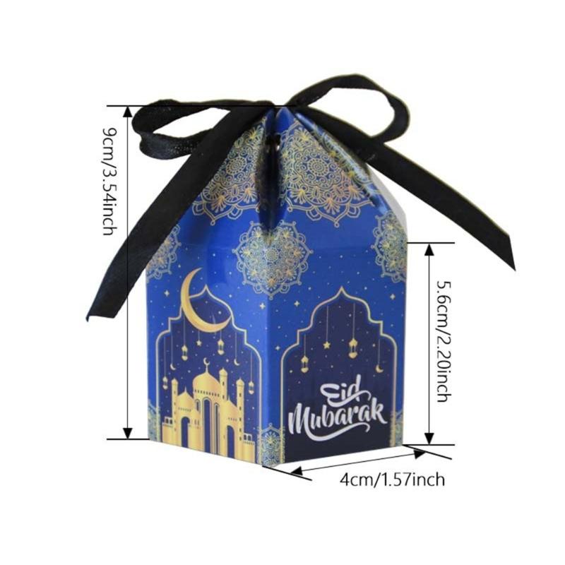 50Pieces Eid Mubaraks Candy Boxes Ramadans Cupcake Paper Muslims Goody Gift Decorations Muslims Eid Party Supplies