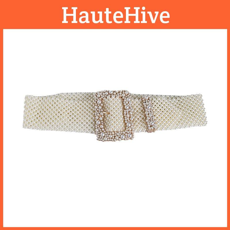 Waist Pearl Artificial Chain With Square Needle Buckle Design For Wear Daily