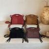Značková designová semišová dámská taška přes rameno Retro střapcová crossbody taška Kbelíková kabelka