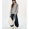 Autumn Winter Stand Collar Loose Casual Zipper Sweatshirt Women Vintage Simple All-match Pullovers Top