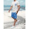 2024 New Summer Casual Men's Short-sleeved Top Outdoor Street Fashion Beach Shorts 3D Printed Men's T-shirt And Shorts Set