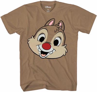 Chip 'N Dale Eichhörnchen Dale Gesicht 100% Baumwolle T-Shirt Herren T-Shirts Oberteil