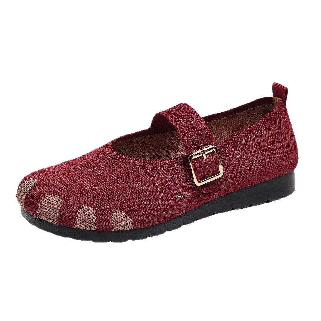 ****** new old ******* cloth shoes women's s**t-soled casual shoes flat-soled single shoes breathable and non-slip elderly shoes flying woven wo