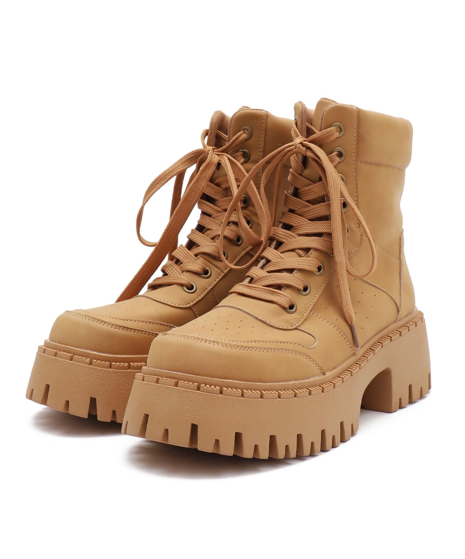 

WEGO Platform Korean Size Camel Women s Sneakers/Boots, Girly, Style, School, Autumn/Winter, L,