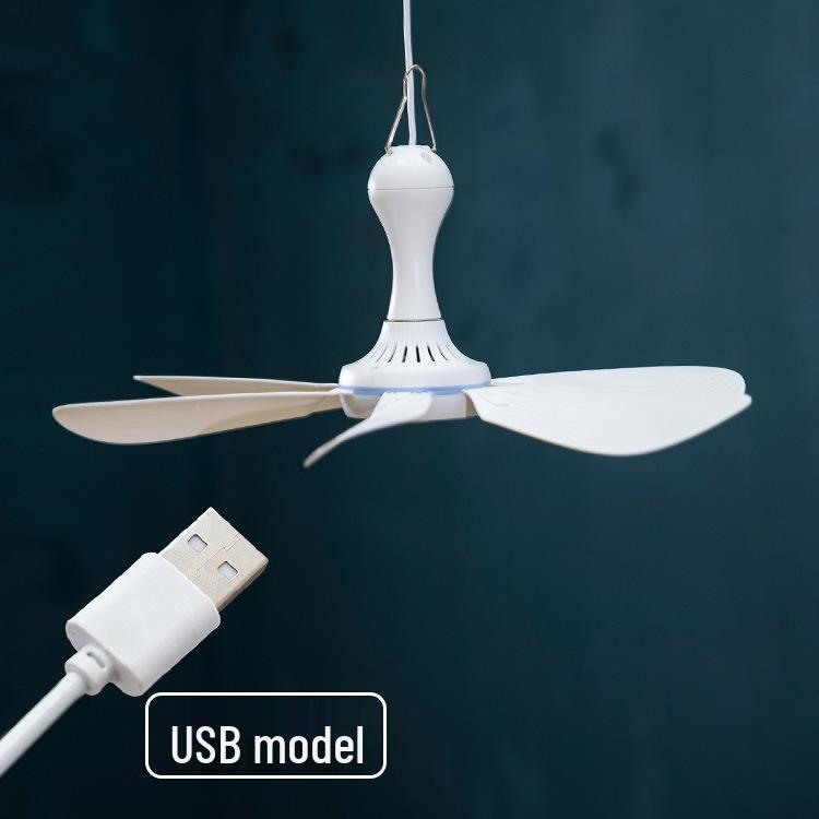 

USB Dual-Use Silent Mini Ceiling Fan with Mosquito Net and Six Blades