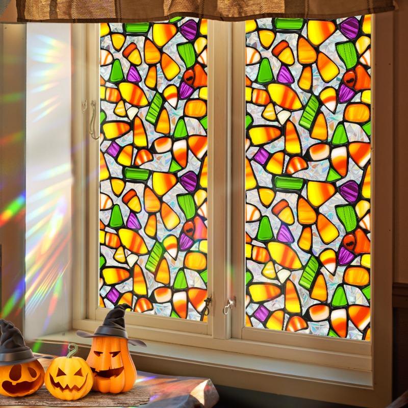 Halloween Decorations Window Clings - Hallowmas Ghost Spider Bat Pumpkin Monster Peeking Decals Party Supplies Decor