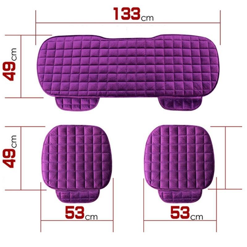 Car Seat Cover Front Rear Flocking Cloth Cushion Non Slide Winter Auto Protector Mat Pad Keep Warm Universal Fit Truck Suv Van