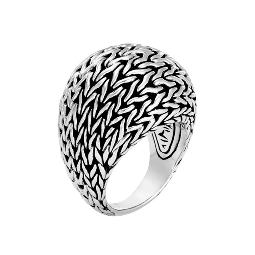 

Перстень в виде вязаного полотна US 10 античный серебряного