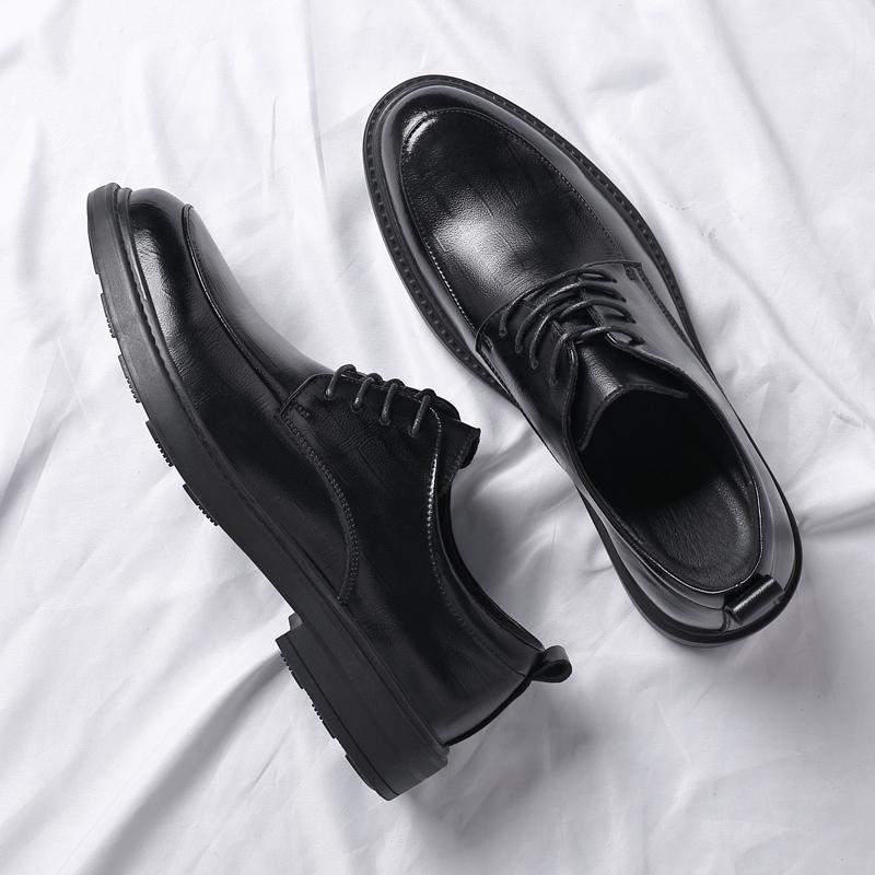 British Style Man Sneakers Casual Leather Men Oxford Shoes Lace-up Business Shoes Classic Comfy Formal Dress Footwear Suit Shoes