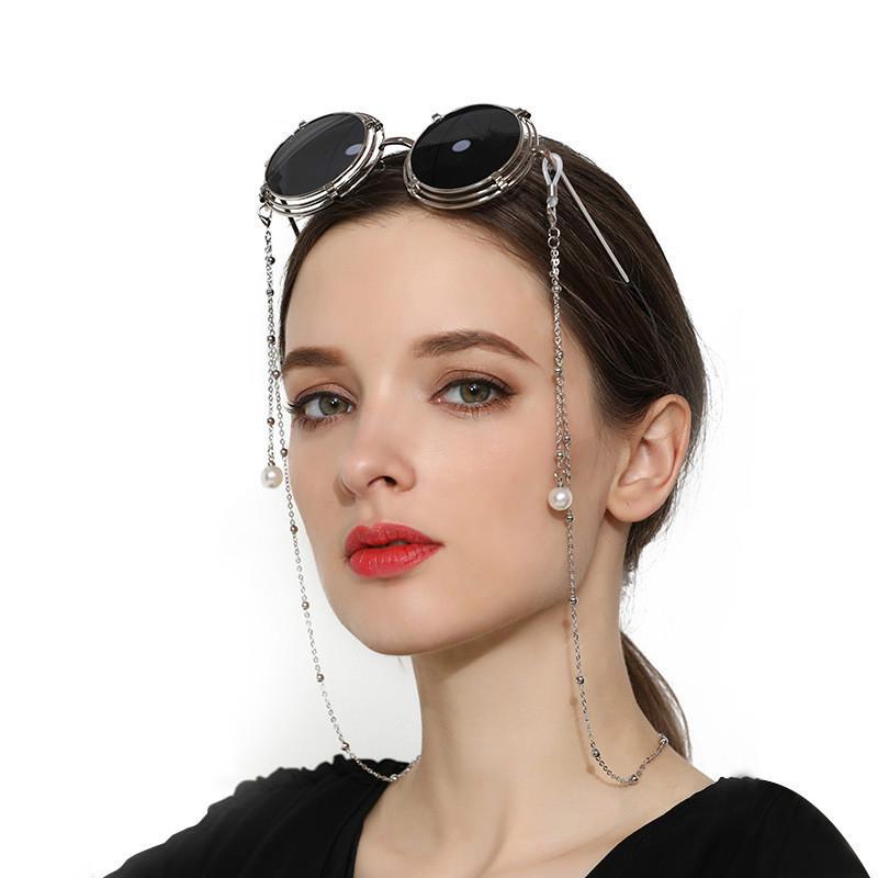 Reading Glasses Chain for Women Metal Sunglasses Cords Beaded Eyeglass Lanyard Hold Straps