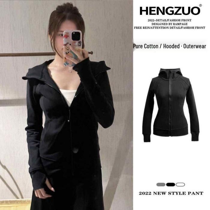 Women s Slimming Hooded Autumn Jacket - Short, Waist-Defining, Tight-Fitting XL