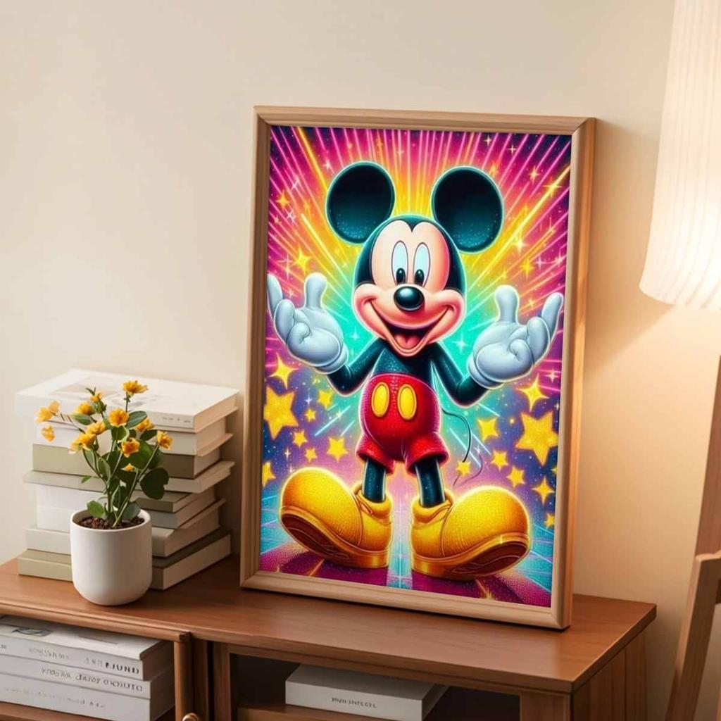 Full Round Diamond Painting Clever Mickey Art Rhinestone Picture Mosaic DIY 5D Cross Stitch Embroidery Home Decoration
