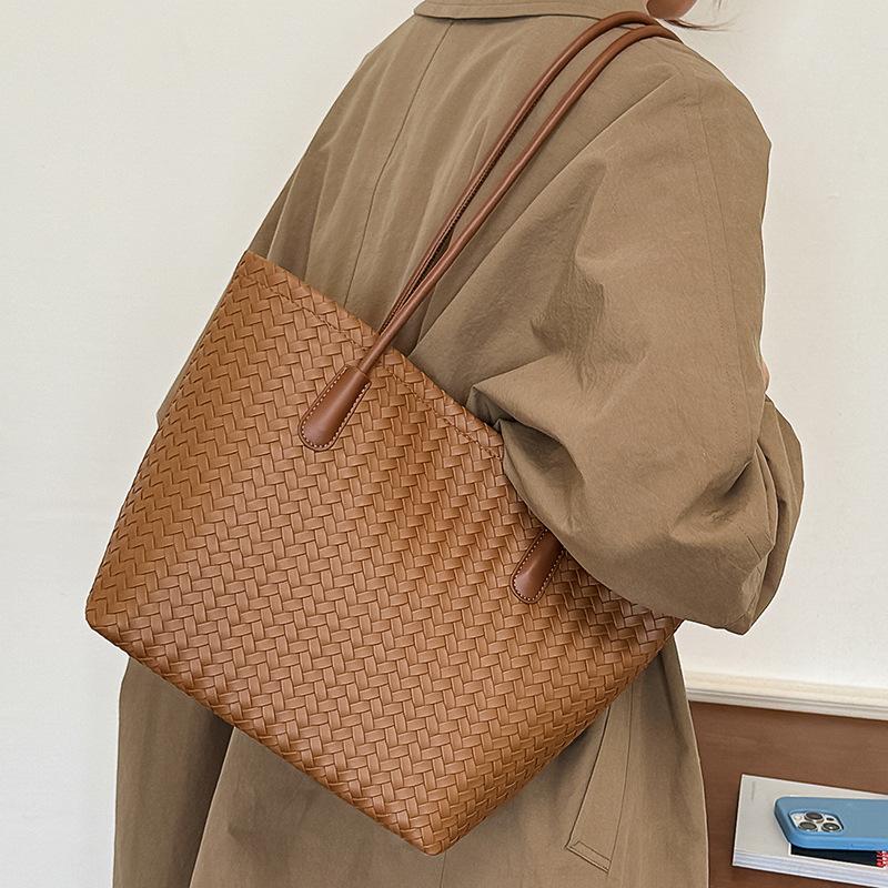 Tote Bag - Retro Woven Shoulder Bag - Hand-held Underarm Bag