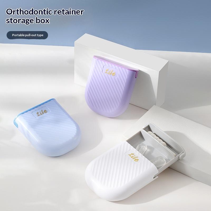 Ausziehbare Zahnspangen-Aufbewahrungsbox Unsichtbares Retainer-Etui Mundschutz Aligner Zahnspangen Kieferorthopädie Behälter Mundhygieneartikel