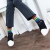 12 Women's Rainbow Mid-Calf Socks 8-Pair Set Cotton Socks