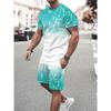 Fashion Resort Style Men's T-Shirt Short Sleeve Shorts Two-Piece Set Summer 3D Print