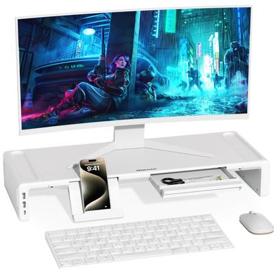 OImaster Display Stand Standpipe USB C Type Data Oimatser Foldable Computer Display Length Adjustable Computer Stand with Storage Drawer and Pen Phone
