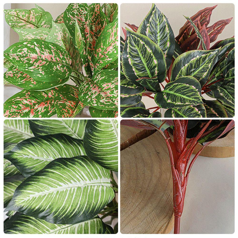 Large Fake Green Plant Leaves Elegant Simulated Plants Artificial Scindapsus Leaves  Wedding Decor