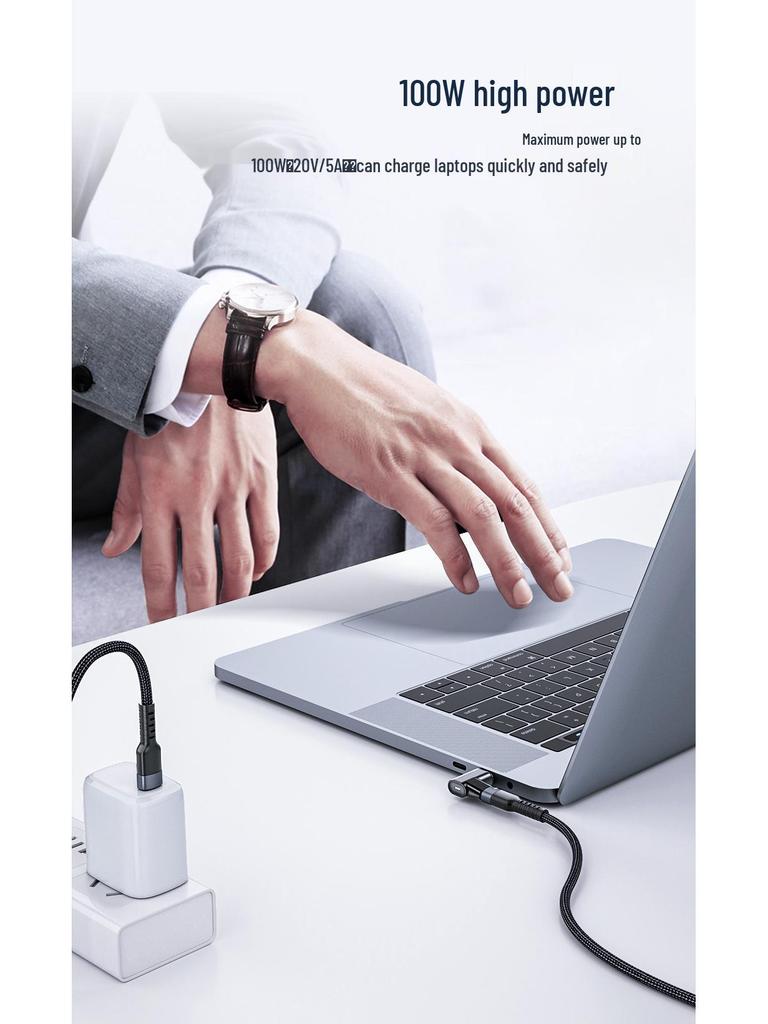 100W Mini Type-C Magnetic Adapter, Fast Charging & Data Transfer, Dual Side Plug 24-Pin Type-C Adapter