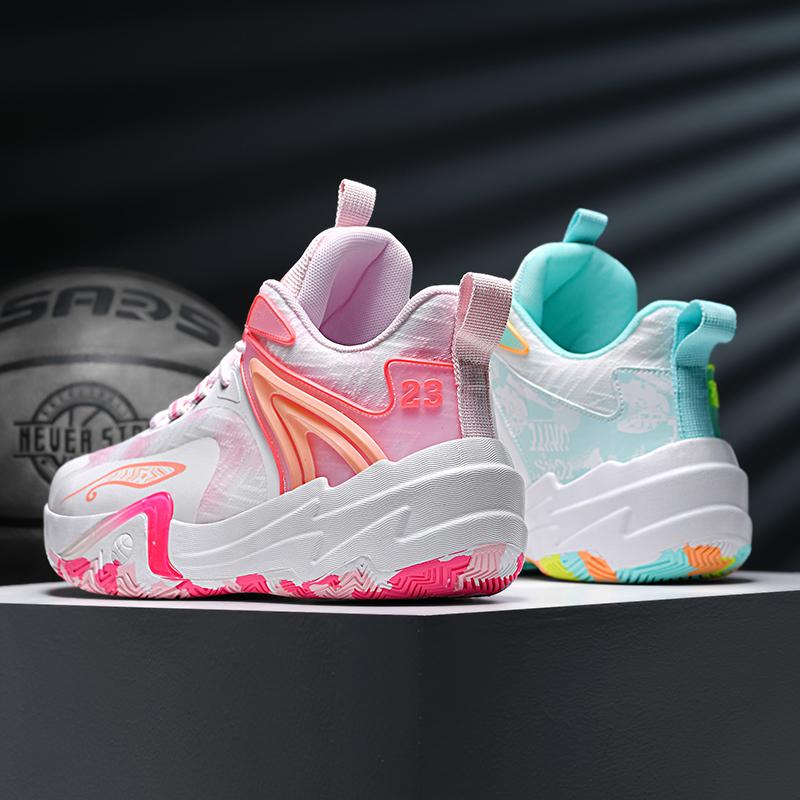 New Style Couples Basketball Sneakers Anti-Slip Basketball Training Shoes Shock-Absorbant High-top Sneakers Mandarin Duck Shoes