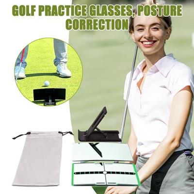 Golf Putting Spiegel Golf Trainingsspiegel Hilfsmittel Übung Tragbares Trainingswerkzeug für den Hinterhof Anfänger Golfer Konsistenz Verbessert