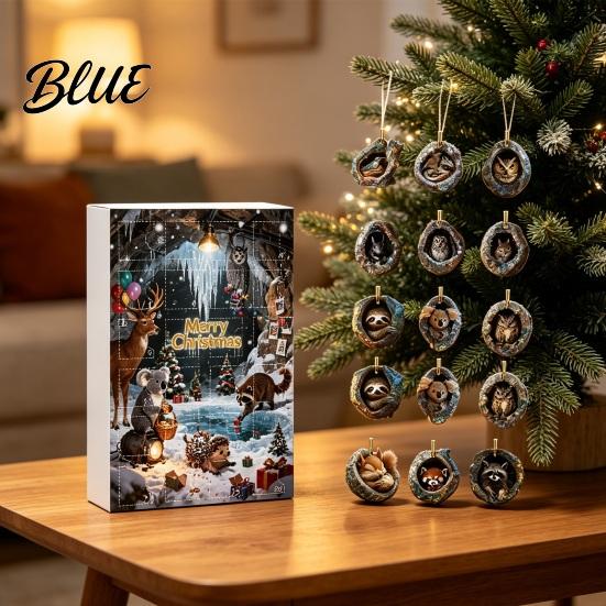 Christmas Stocking Stuffers Animal Tree Day Countdown Calendar 24 2026 Advent Box with Acrylic Decorative