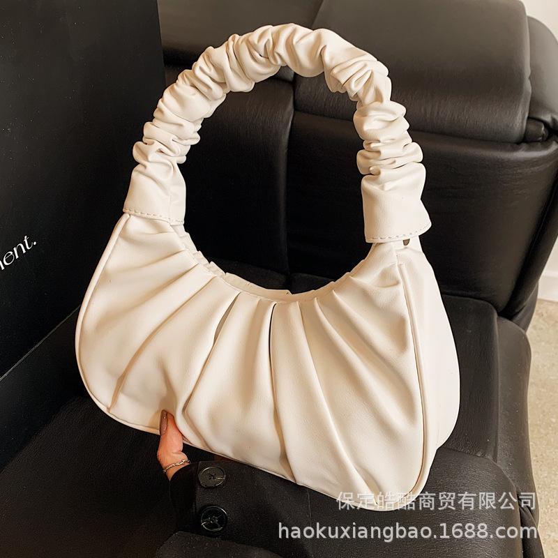 Premium sense bag women's large capacity 2025 new spring and summer niche design single shoulder underarm bag pleated dumpling bag