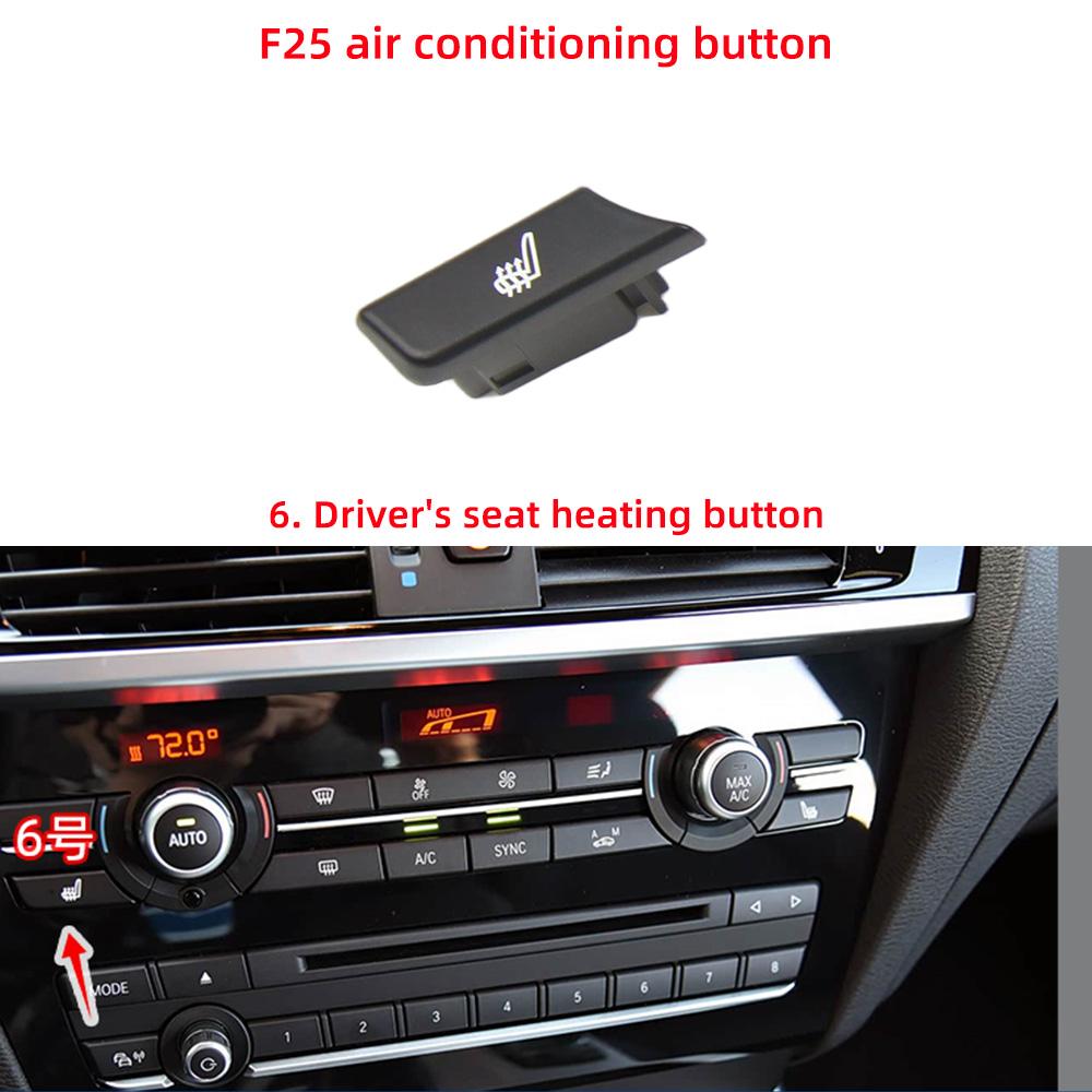 Car Air Conditioning AC Button Venlitation Key Cap Repair Kit Replacement For BMW X3 X4 Series F25 F26 2011-2017 64116825513