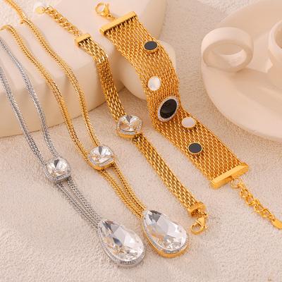 Zircon White Shell Bracelet Necklace Set Female Niche Light Luxury