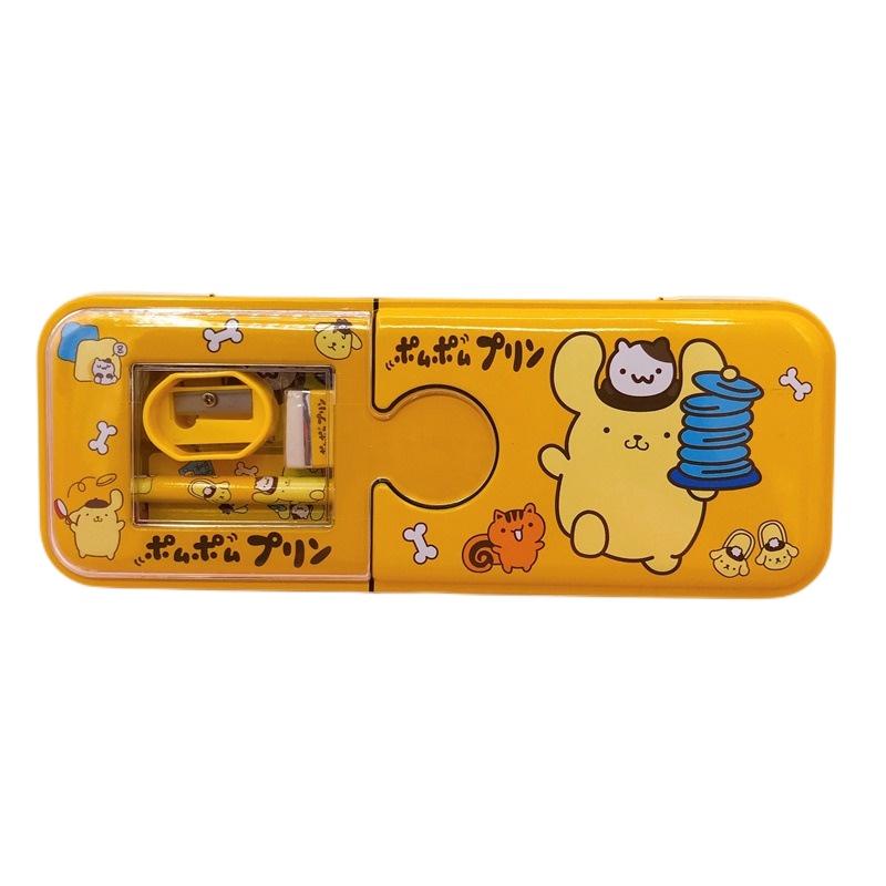 

Мультяшный пенал из железа Sanrio, набор, школьные канцелярские принадлежности для хранения, подарок для ребенка Pompompurin