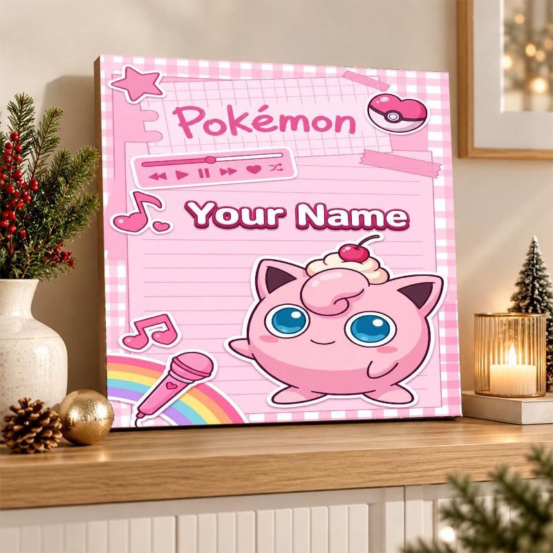 Jigglypuff Custom Name Diamond Painting Personalized 5D Full Drill DIY Diamond Art Home Decor