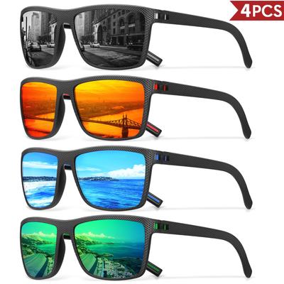 3/4 Stück Neue Designer Box Polarisierte Bunte Sonnenbrillen für Männer und Frauen Geeignet zum Autofahren, Angeln, Outdoor-Sportarten UV400