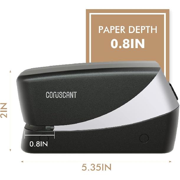 Coruscant Electric Stapler, Heavy Duty Desktop Stapler, Includes 2000 Staples and 1 Staple Remover, No-Jam Automatic AC or Battery Powered, 25 Sheet,