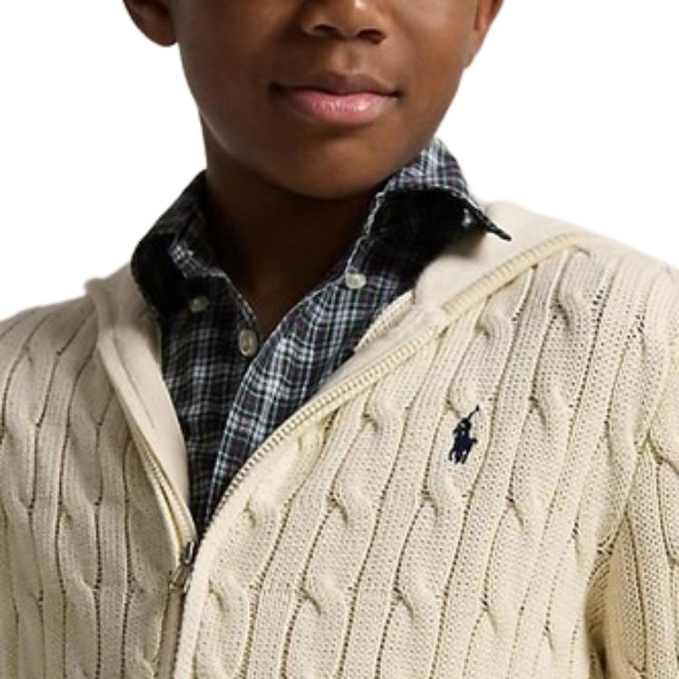 Polo Ralph Lauren Cable Knit Hooded Zip-Up Sweater Kids Sweater CWPOSWEY6820633-101