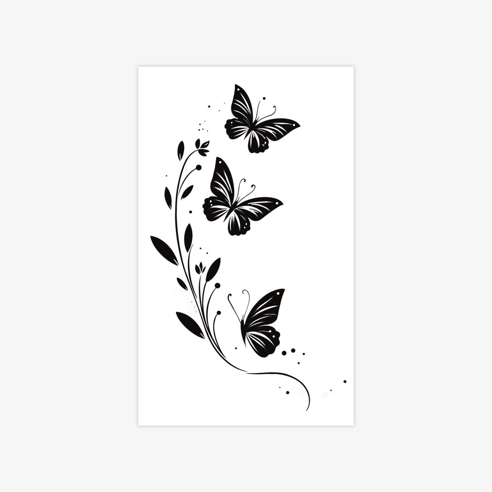 

Butterfly Flower Tattoo Sticker Waterproof Lasting Senior Sense Collarbone Sexy Temporary Tattoo Sticker 9*15