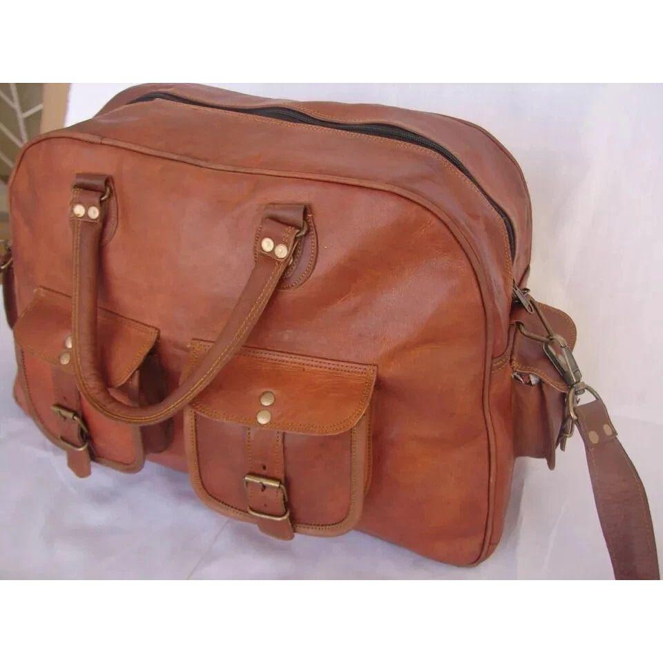New HANDMADE LEATHER BRIEFCASE GENUINE MESSENGER BAG SHOULDER BAG