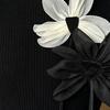 Stoff Lotus Applikation Lotusblumen Dekoration mit langem Band Aufnäher Blumen Verzierung