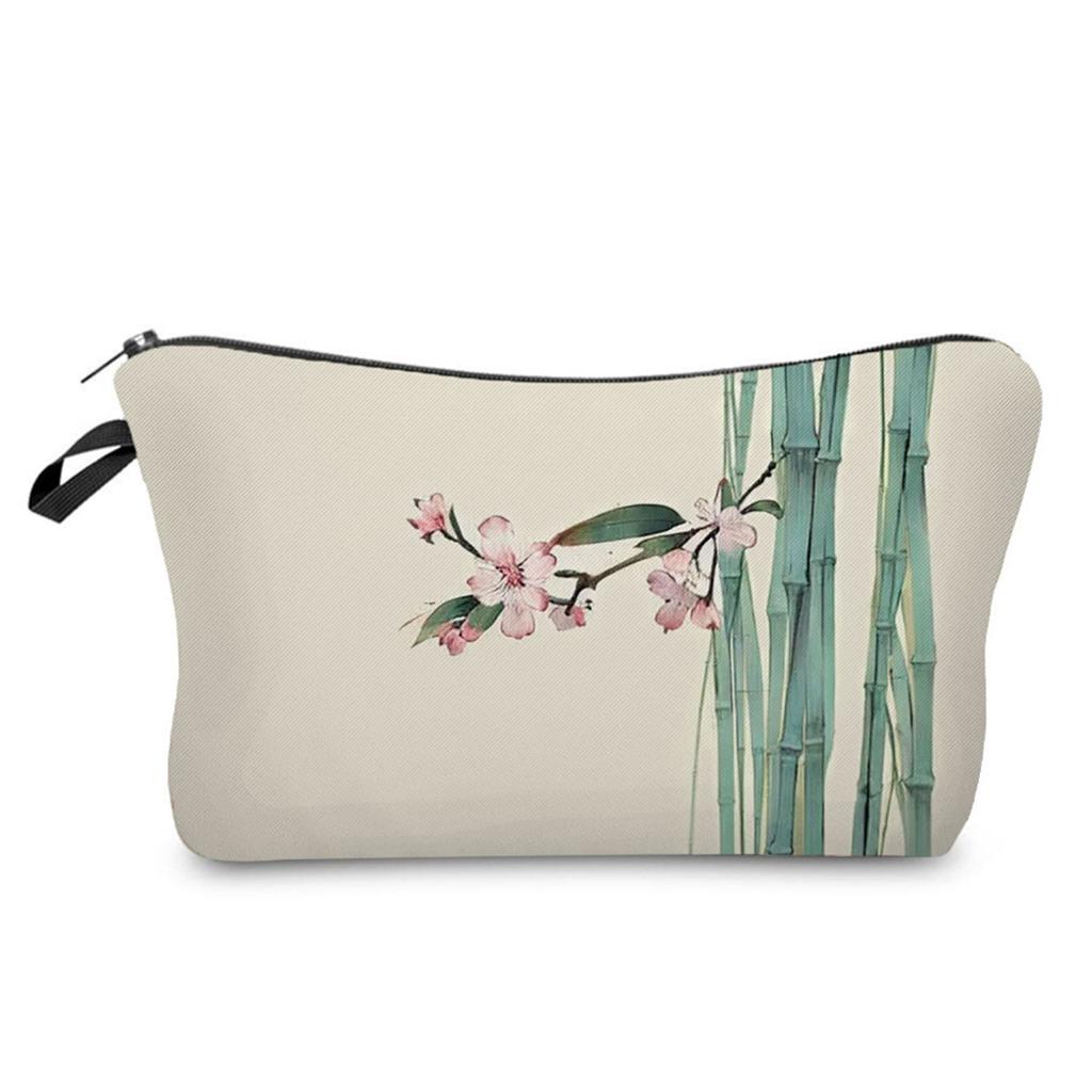 Women Bamboo grove Print Cosmetic Bag Toiletries Organize Travel Storage Case 6888
