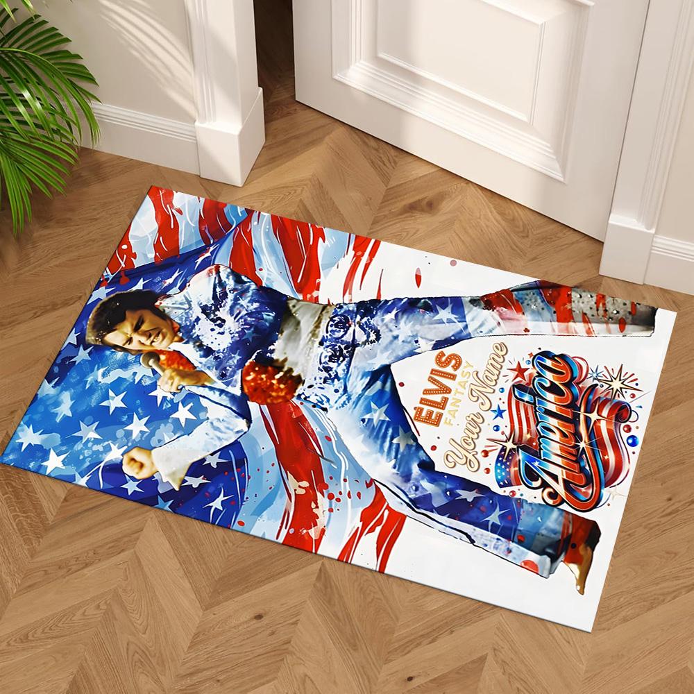 Elvis Presley Customize Your Name Area Rug Perfect for Dining Room Game Room Decorate Room Outdoor Anti-slip Rug Office Home Decor Wedding Party Gift
