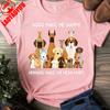 Dogs Make Me Happy HuUnisexs Make My Head Hurt TShirt Dog Lover Gift Shirt Funny Dog Mom Tee Pet Owner Daily Life Casual Cotton T