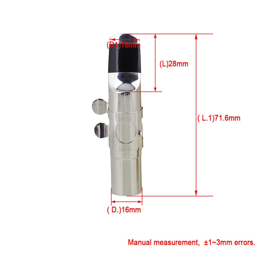Yibuy Mouthpiece for B Flat Soprano Saxophone #7, 75mm Length, Nickel Plated, Delicate Design, Resistant To Deformation, Silver