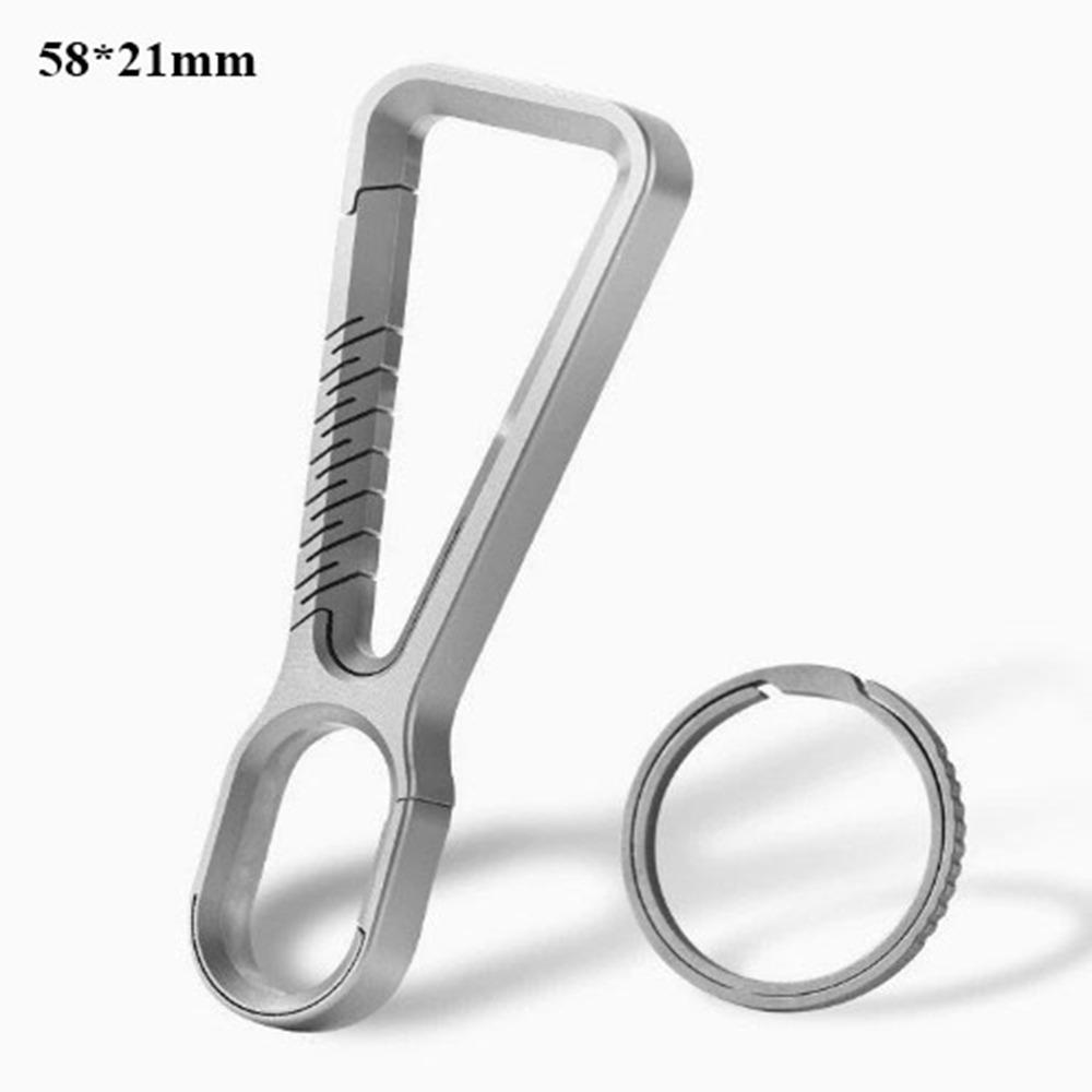 Real Titanium Alloy Keychains Buckle Portable Mini Key Rings Backpack Pendant Multi-functional Super Lightweight Bottle Openers